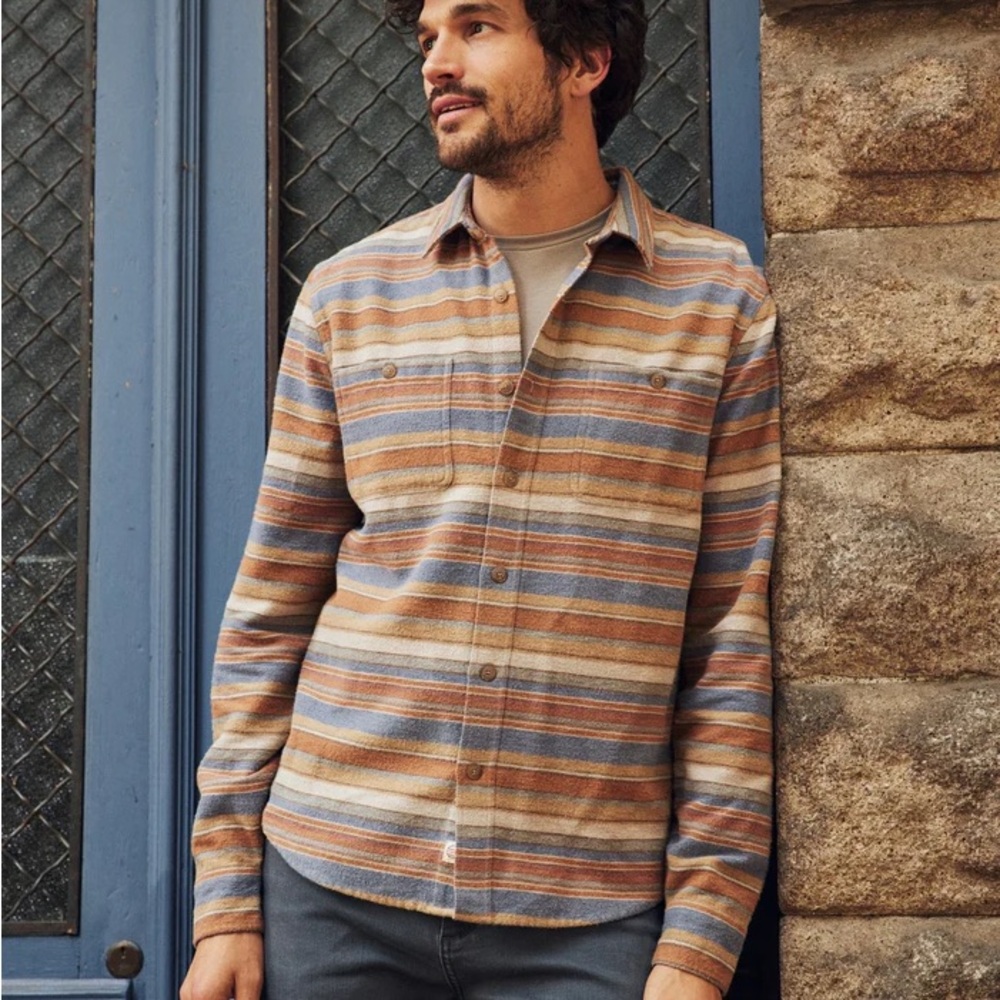 NWT Marine Layer Maddox Baja Stripe Overshirt 2XL